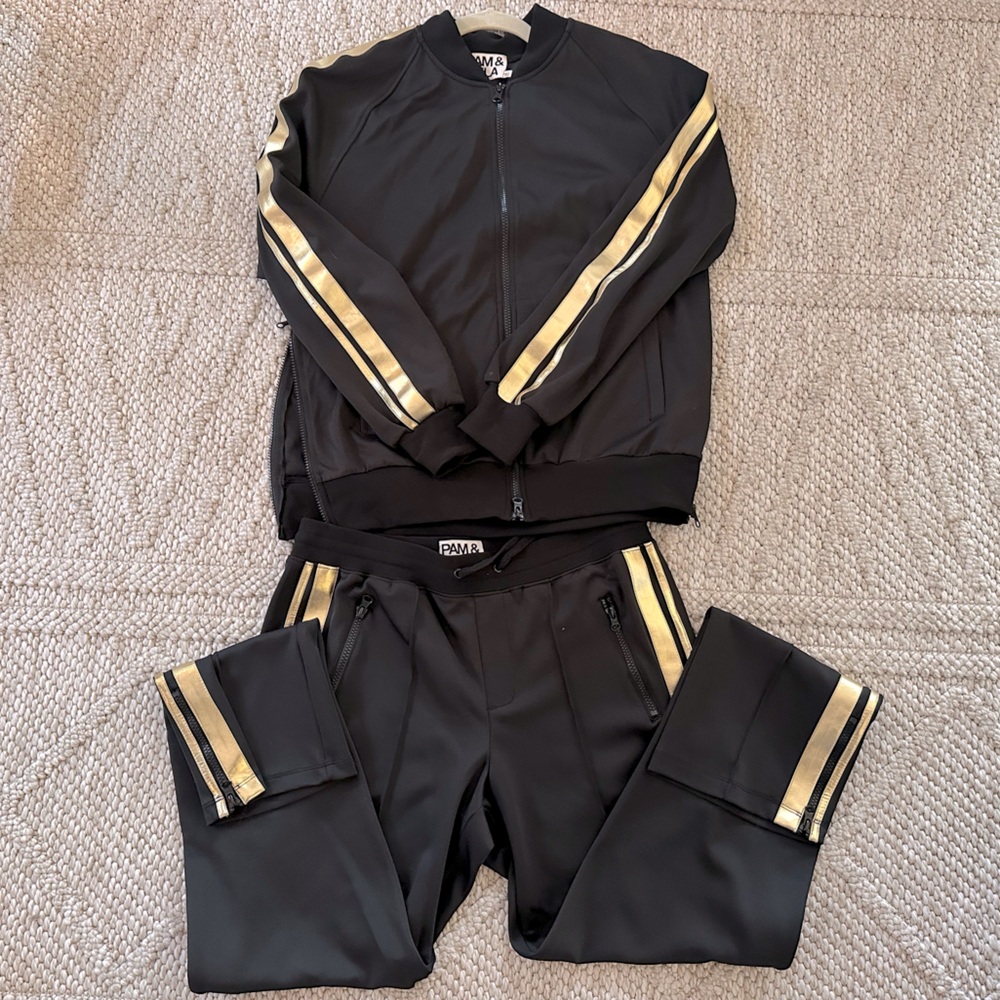 Puma Black and Gold Women's Tracksuit
